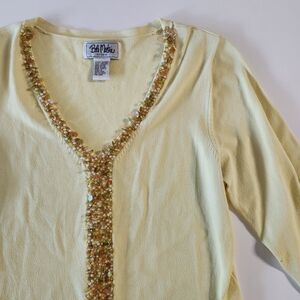 Bob Mackie Yellow Embellished Women's Top